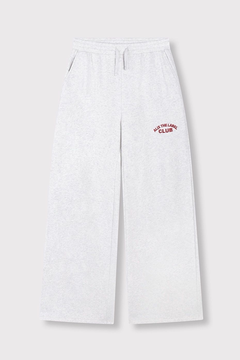 Alix The Label Wide Leg Sweat Pants - Grey Melange