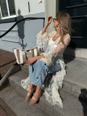 Sofie Schnoor AnastasiaSW Lace Robe - Off White