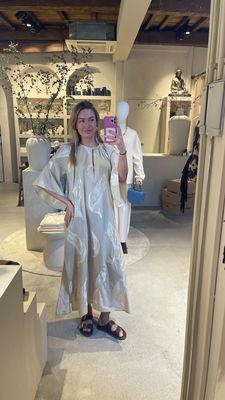 Nema Resort Wear Dress Open Shoulder - Beige