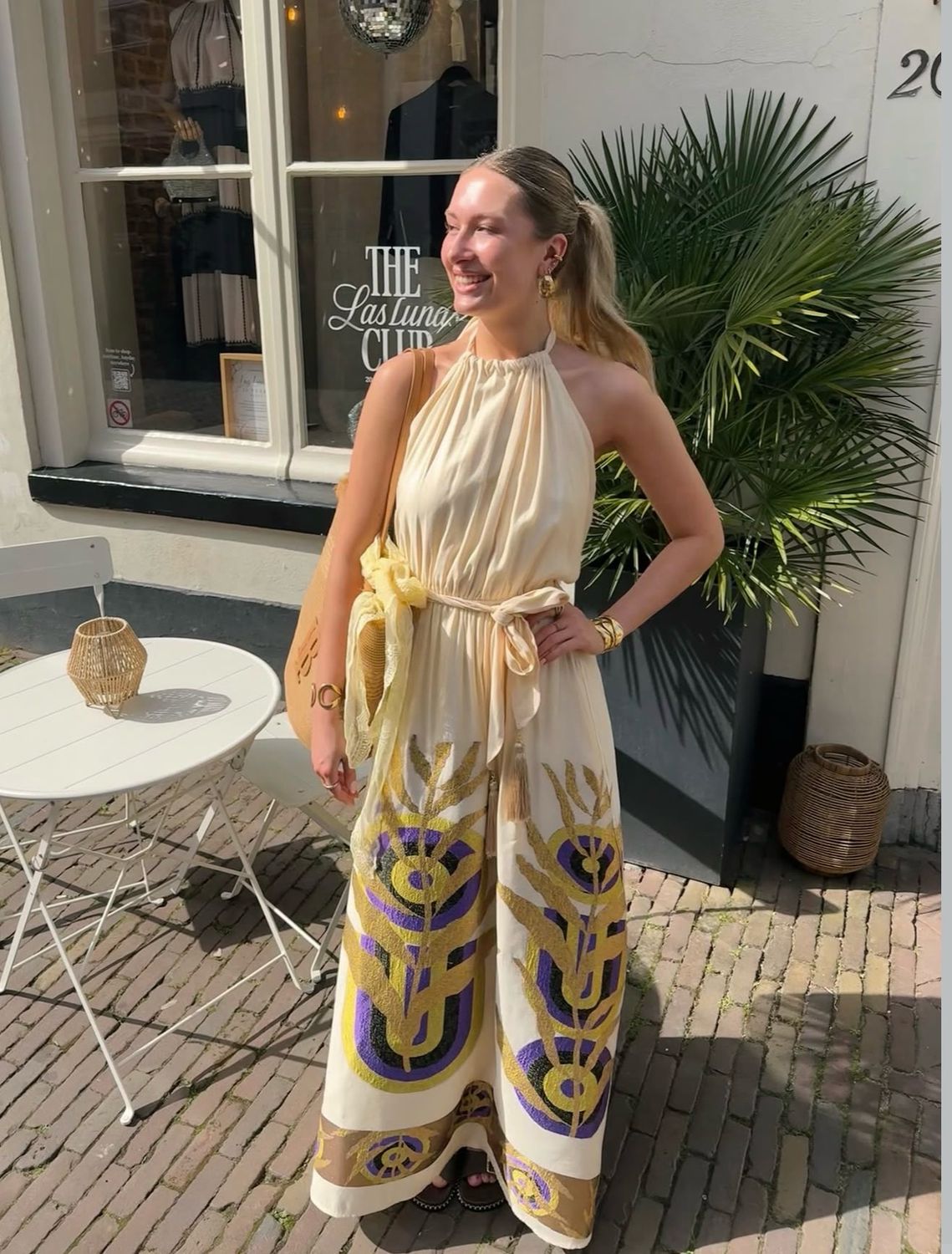 Nema Resort Wear Dress Open Back - Beige
