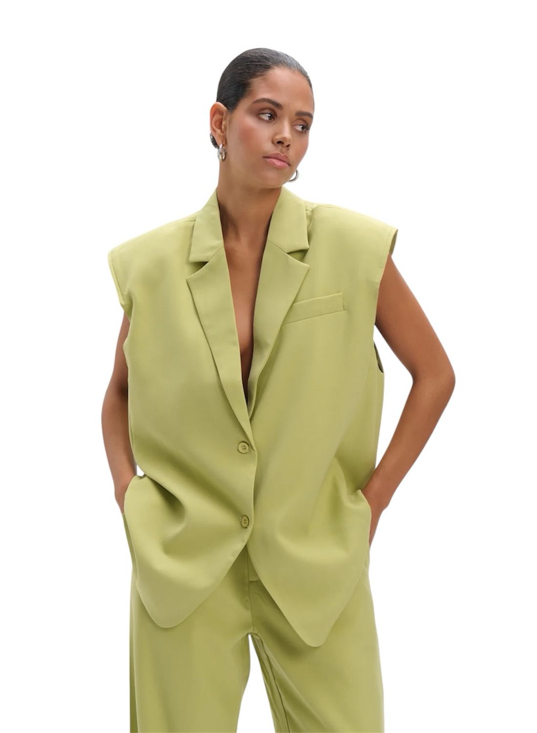 Refined Department Spencer Waistcoat - Matcha