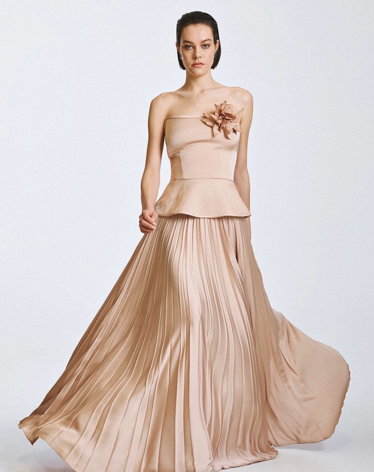 Acces Maxi Pleated Skirt - Beige