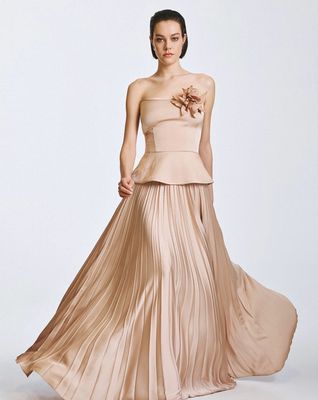 Acces Maxi Pleated Skirt - Beige