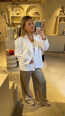 Alix the Label Oversized Twill Blazer - White