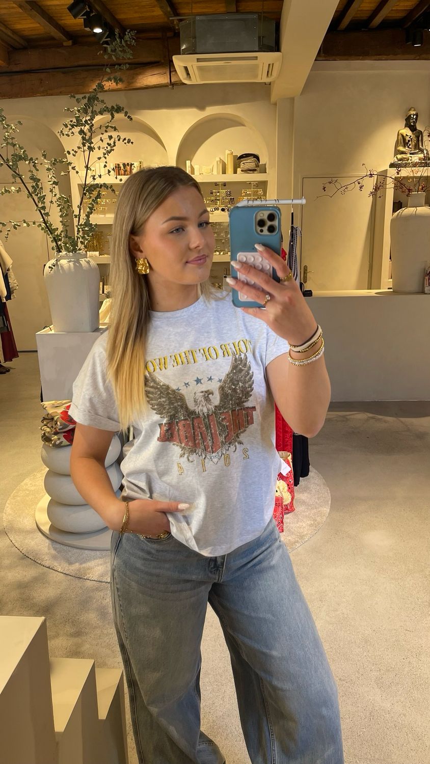 Alix the Label Eagle Shirt - Light Grey Melange