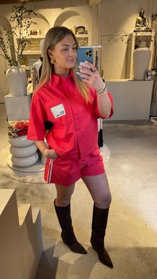 Alix the Label Short Sleeve Blouse - Red