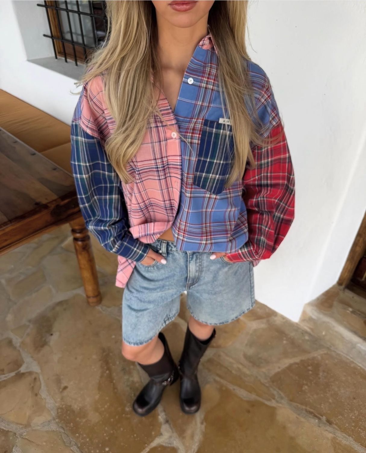 Alix the Label Check Blouse - Multi Colour