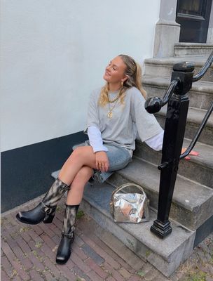 Toral Laura Carré Black Leather Boots