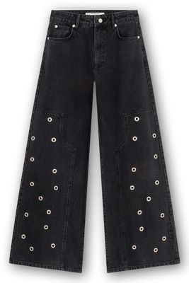 Homage Palazzo Jeans Eyelets - Washed Black