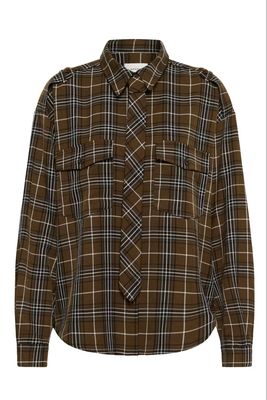 Gestuz GZaleya Shirt - Green Olive Check