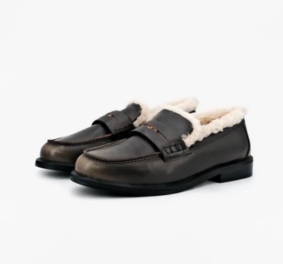 Toral Noa Brown Shearling Loafer