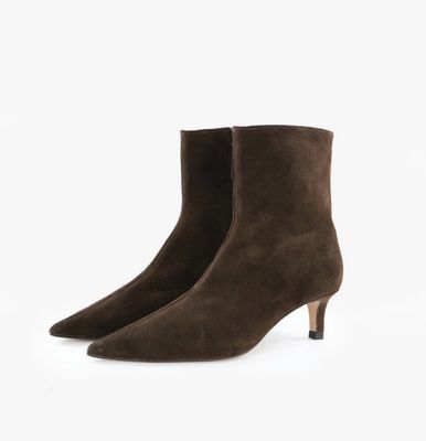 Toral Tamara Low Dark Brown Suede Ankle Boot