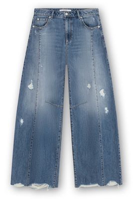 Homage Bowie Extra Wide Barrel Jeans with Destroys - authentic washed blue