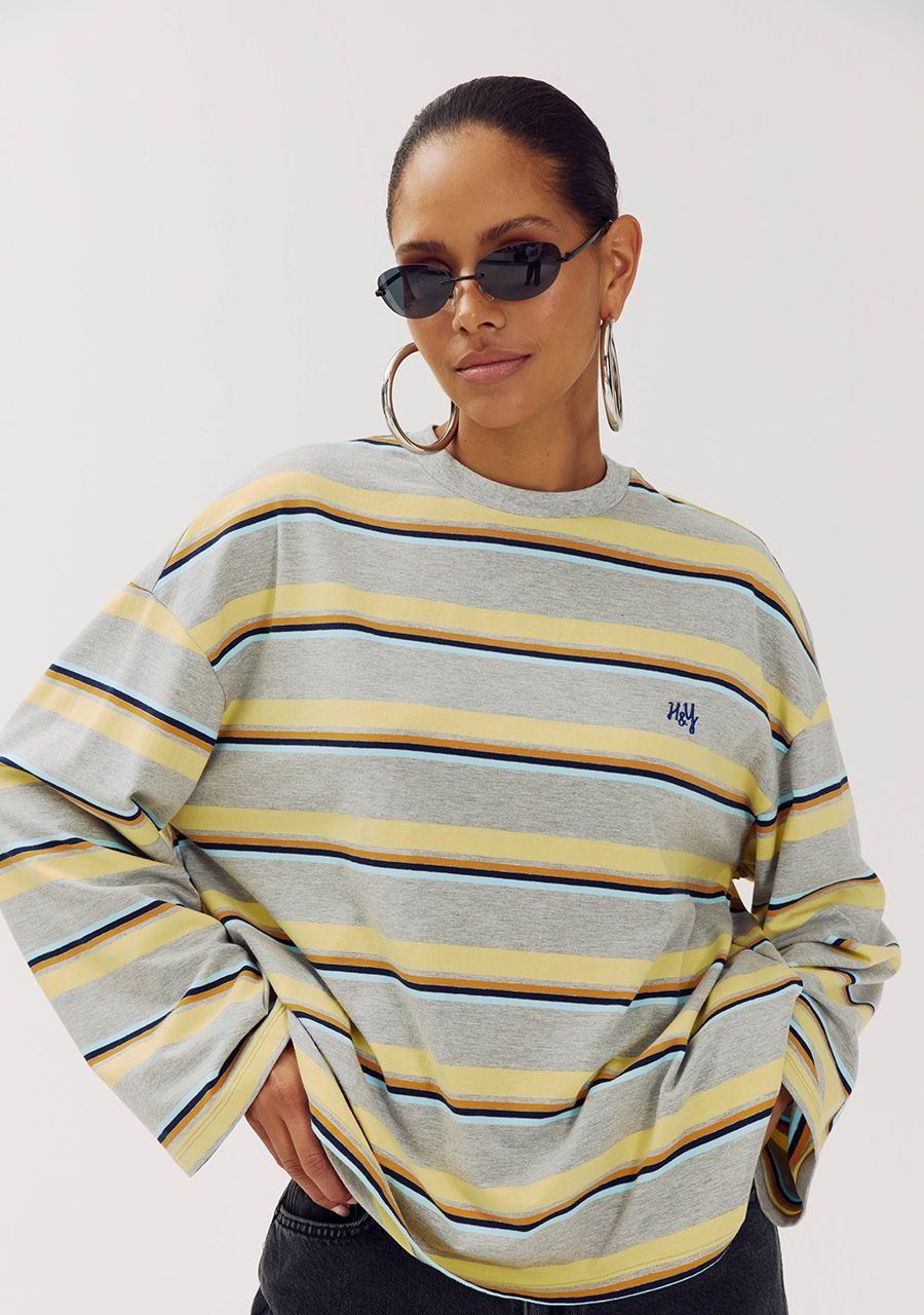 Harper &amp; Yve T-shirt Tommy Striped - Light Grey