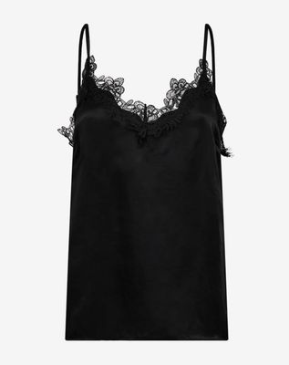 Copenhagen Muse CMSilia Satin Lace Top - Black