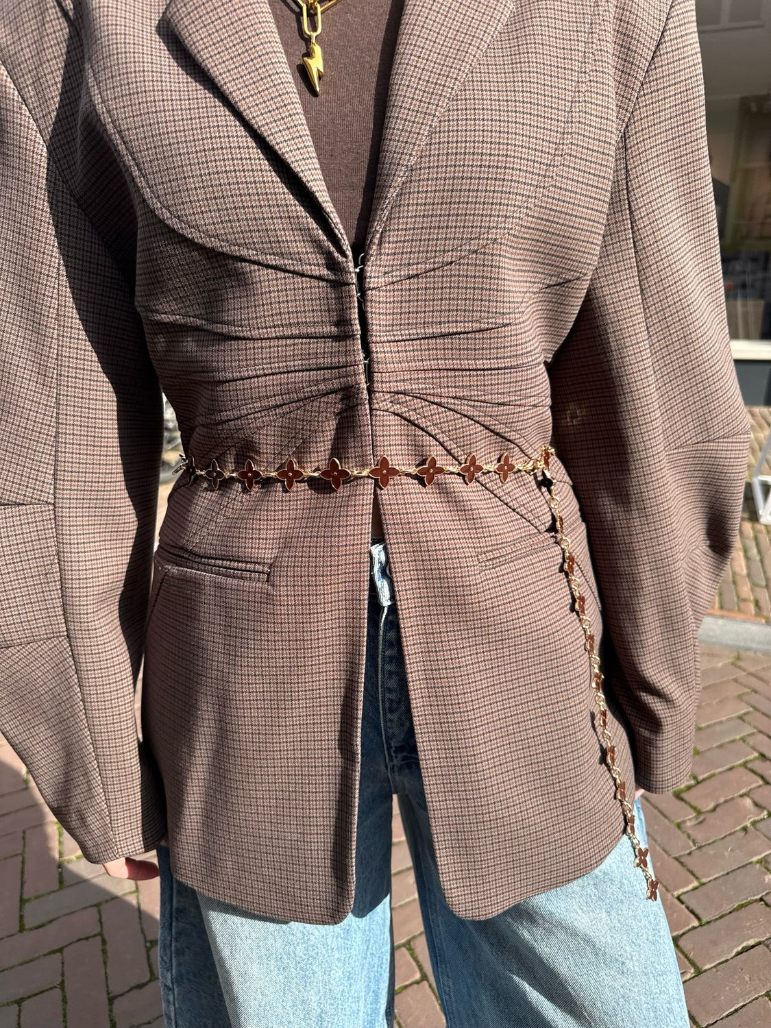 Blossom Chain Belt - Bordeaux | Gold