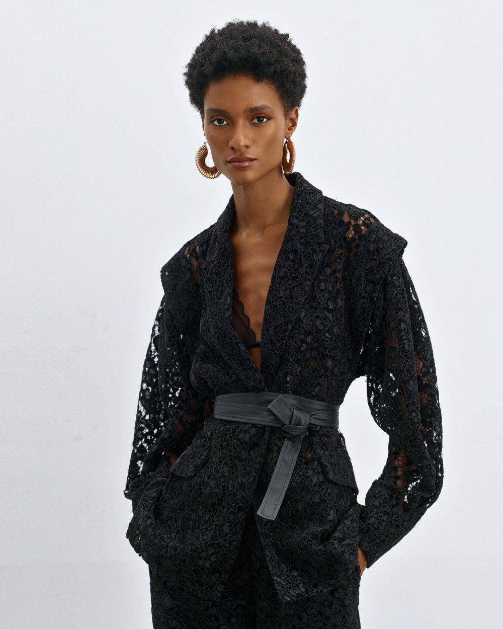 Access Lace Blazer - Black