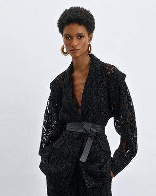 Access Lace Blazer - Black