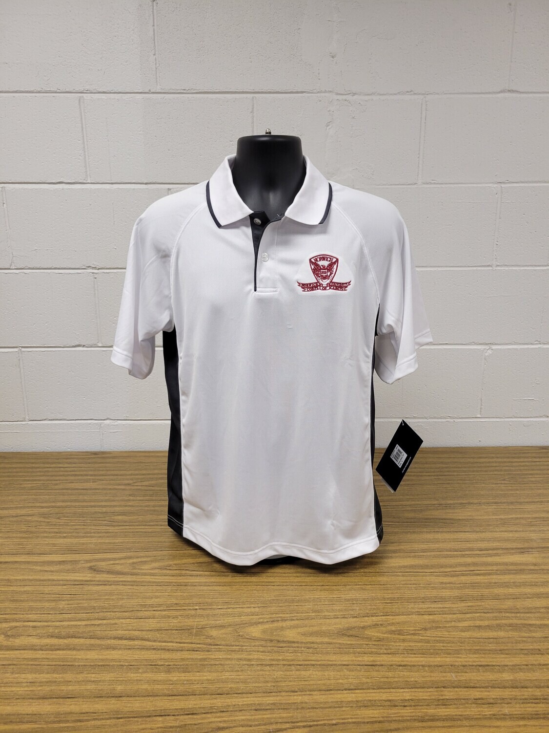 Charles River Polo (White/Slate Gray)