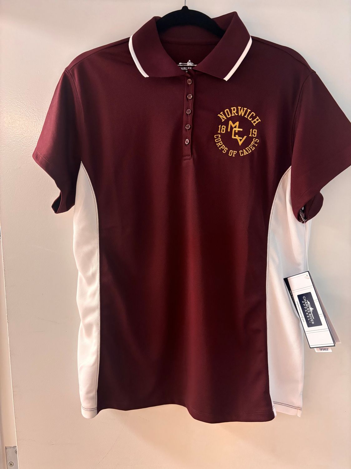 Charles River Women&#39;s Maroon/White Polo