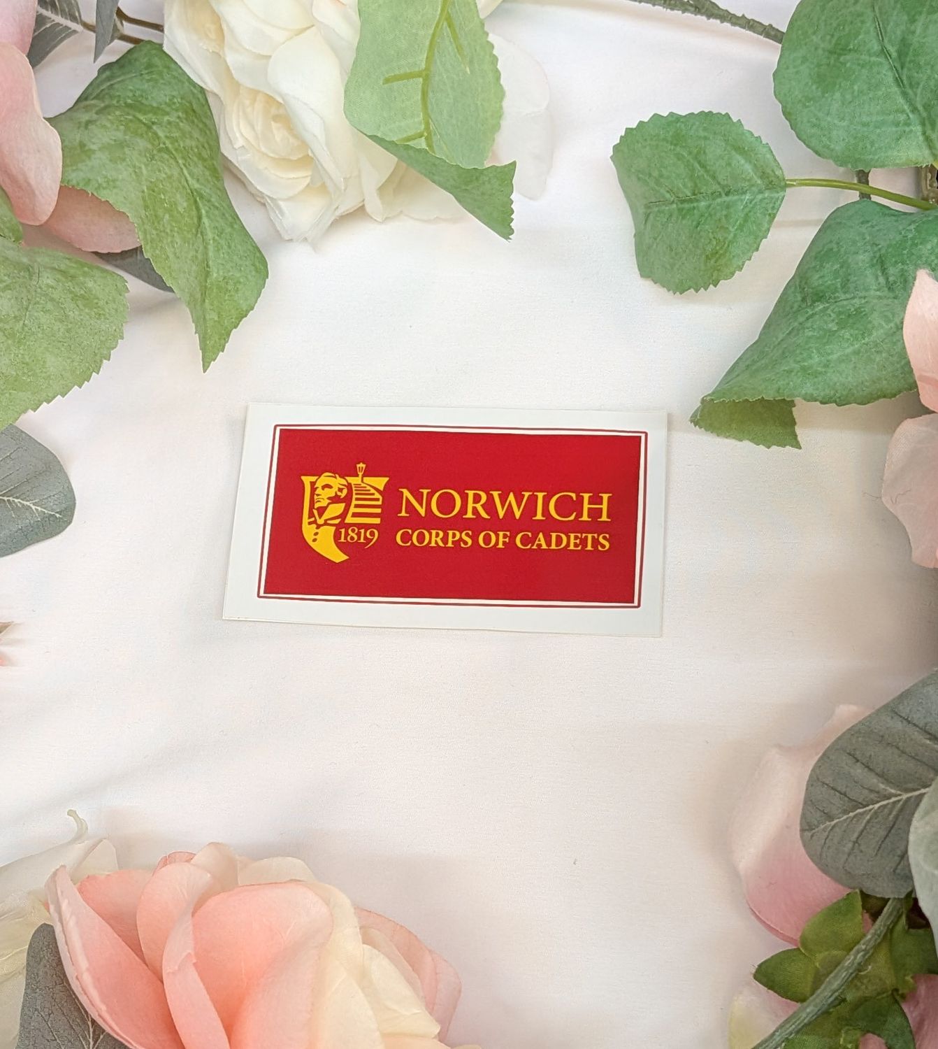 Norwich Rectangle Sticker Maroon