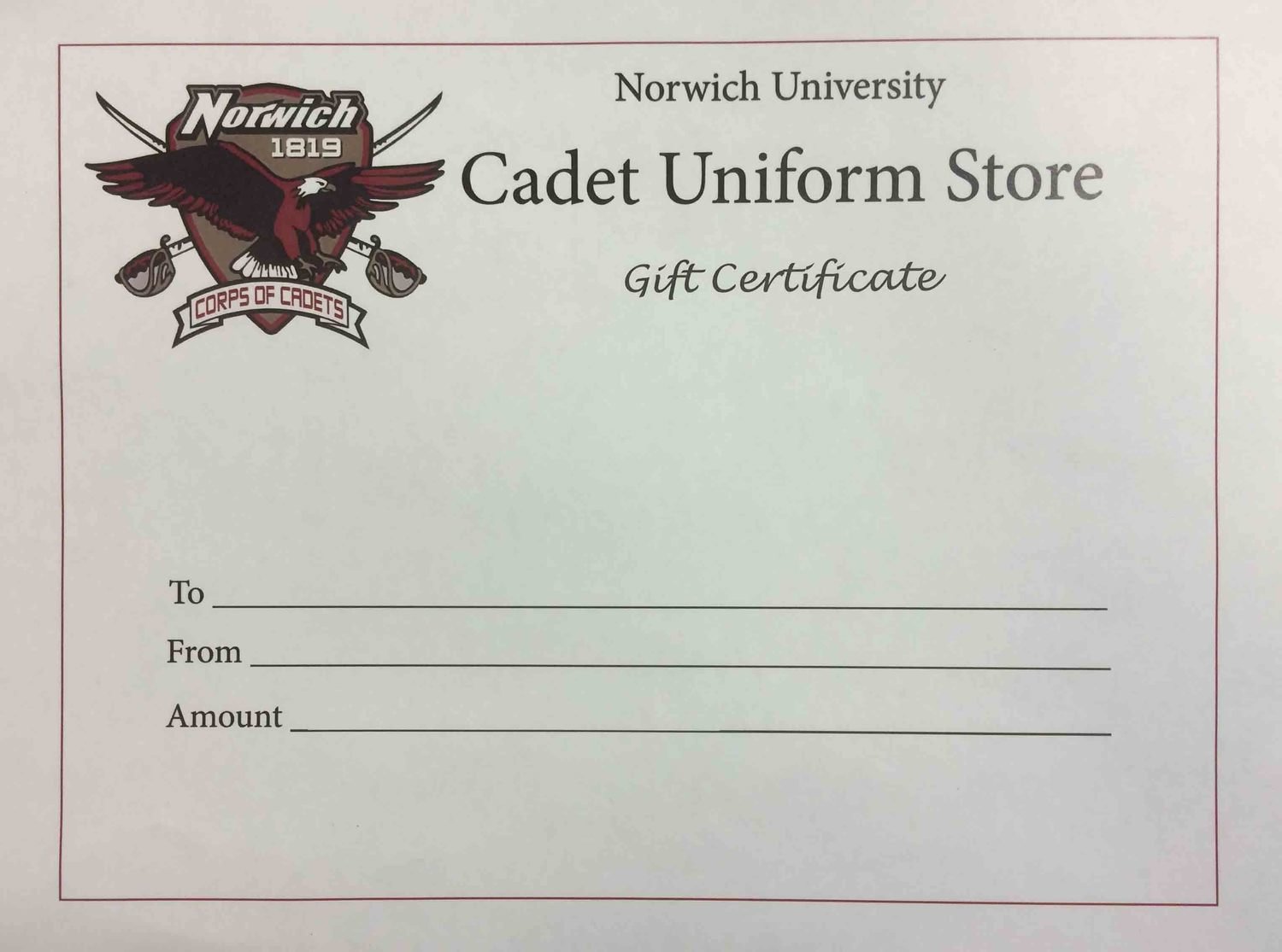 Uniform Store Gift Certificate