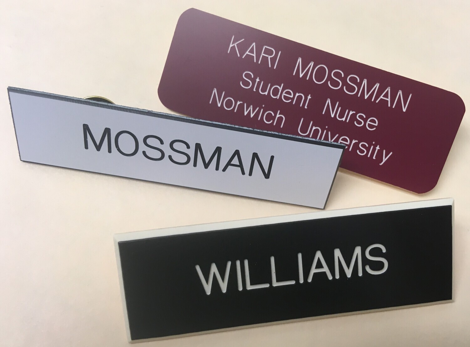 Name Tag (pin on) - custom engraved