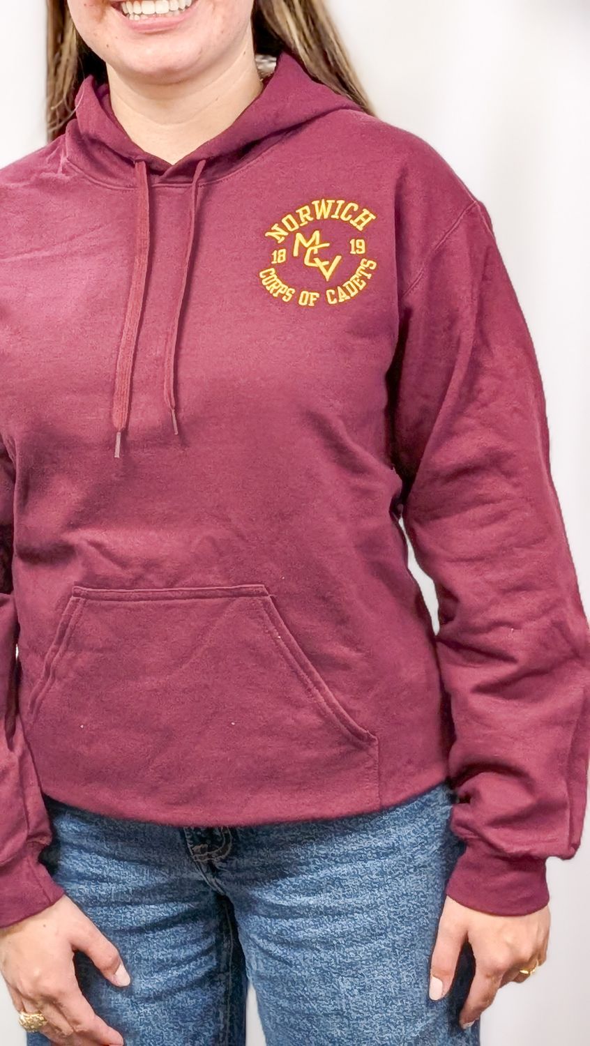Maroon Embroidered MCV Hoodie