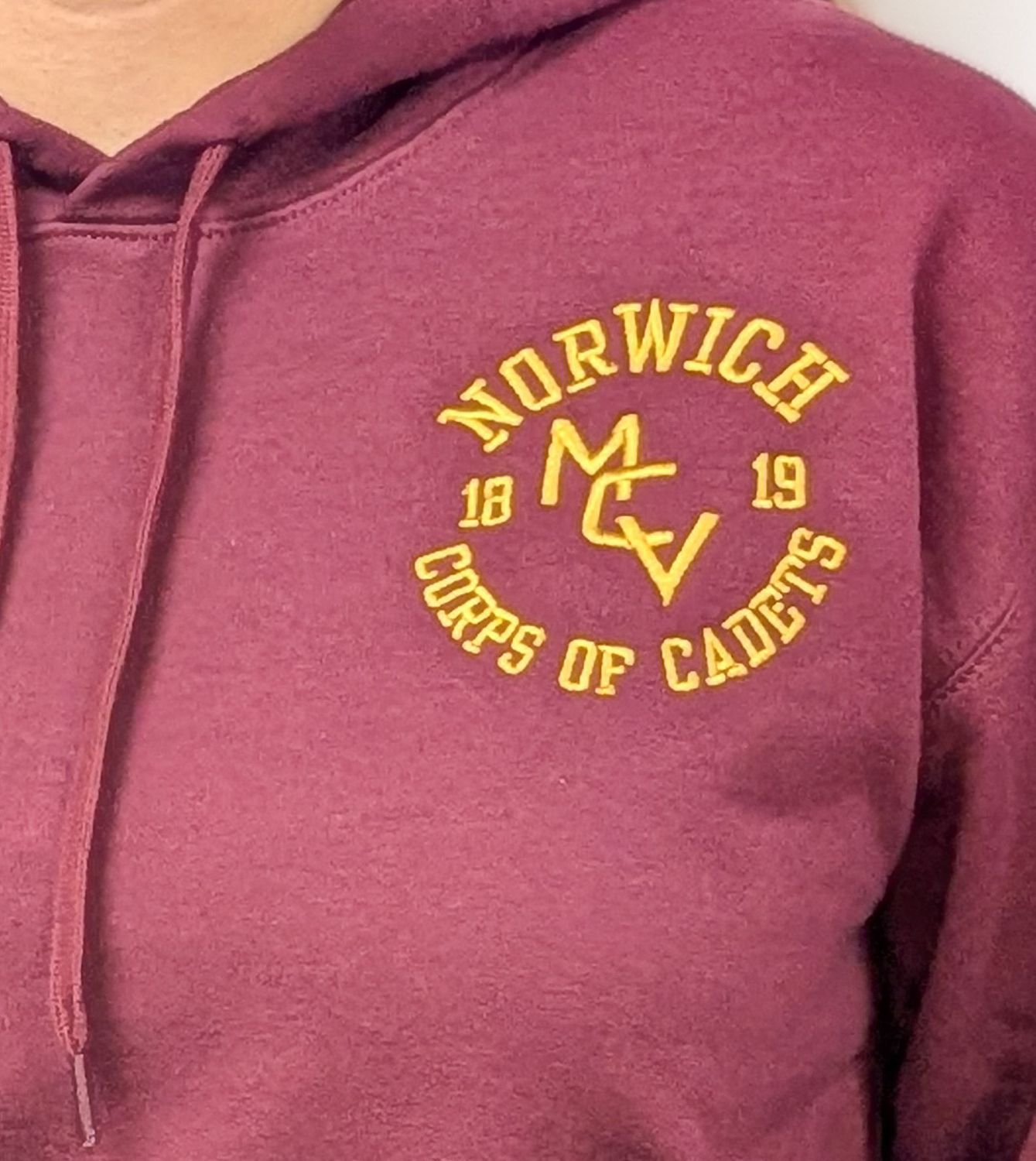 Maroon Embroidered MCV Hoodie