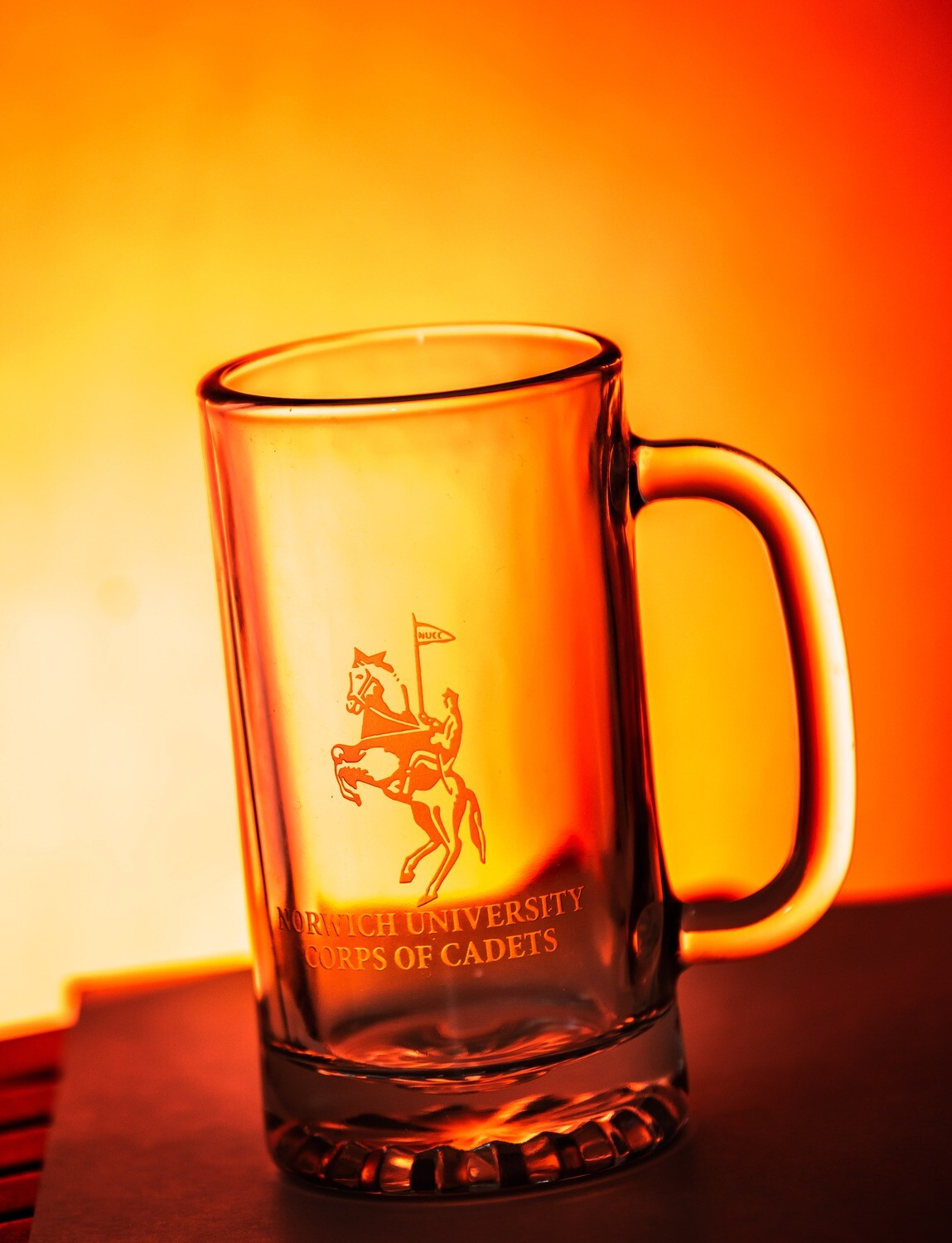 Norwich Horseman Stein Glass