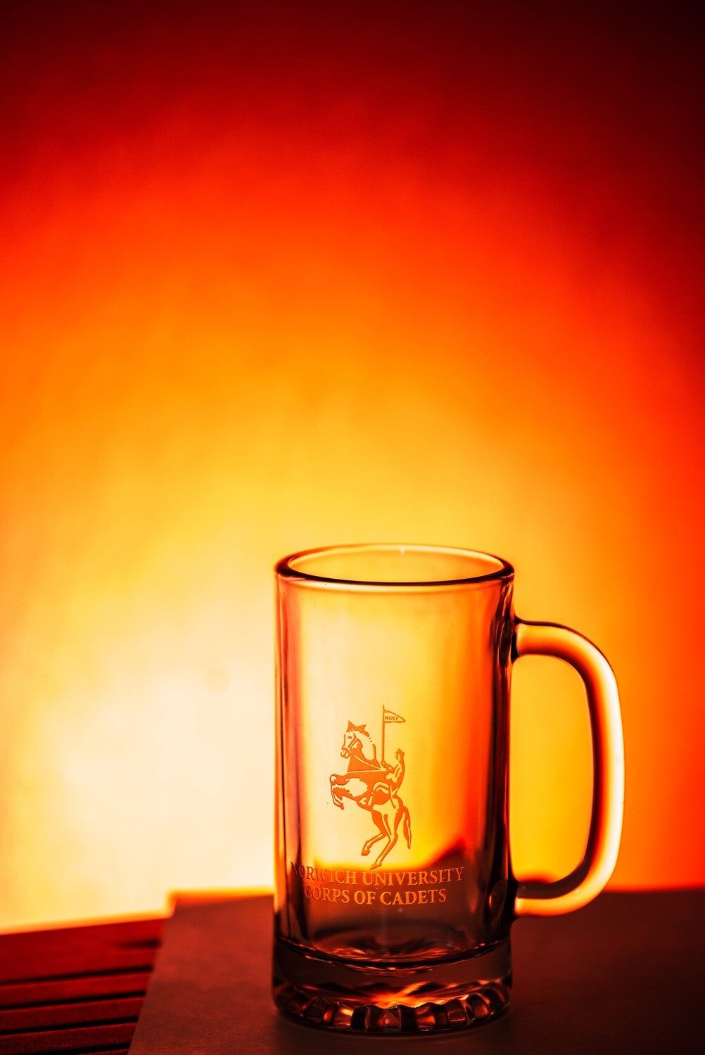 Norwich Horseman Stein Glass