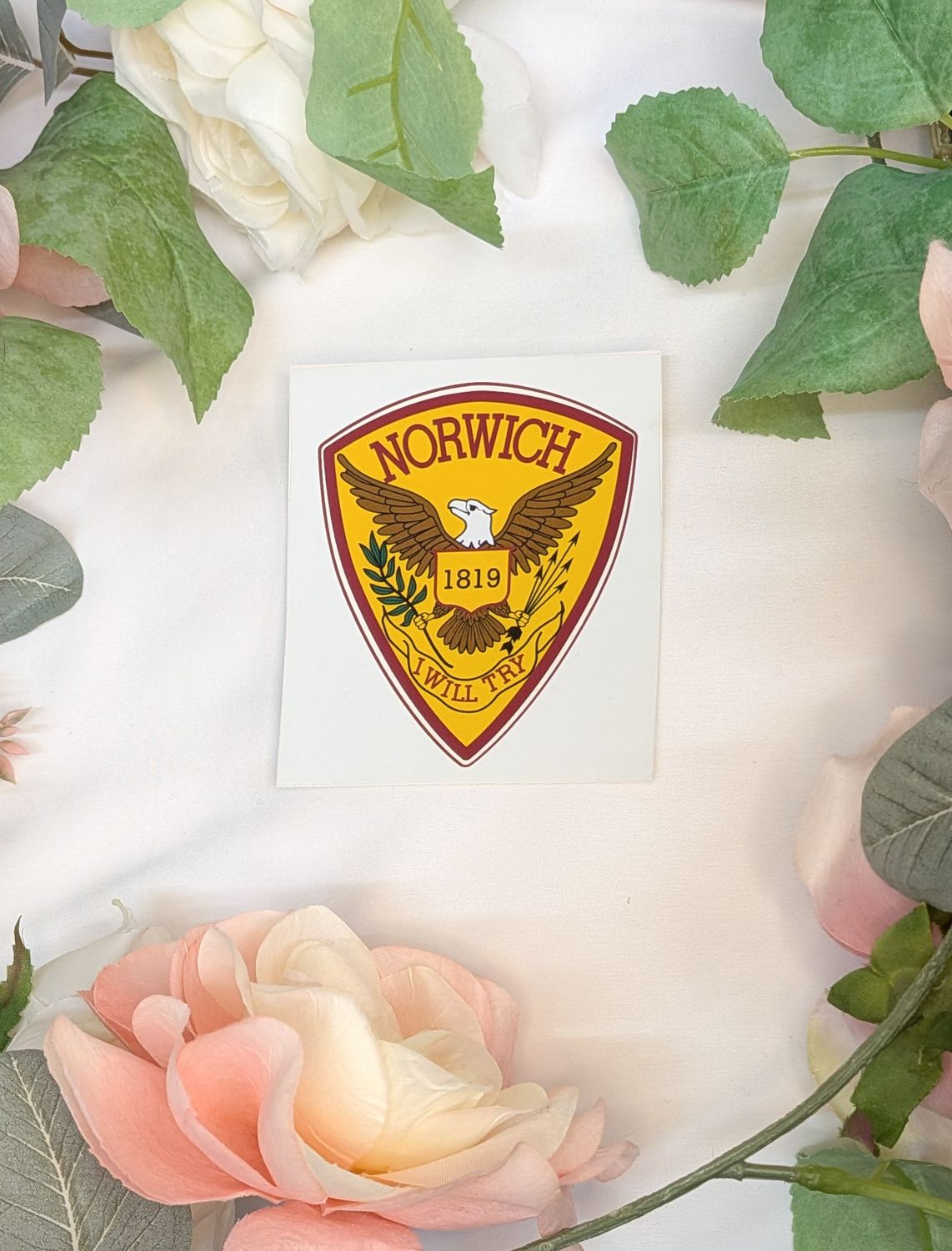 Norwich Crest "I Will Try" Sticker