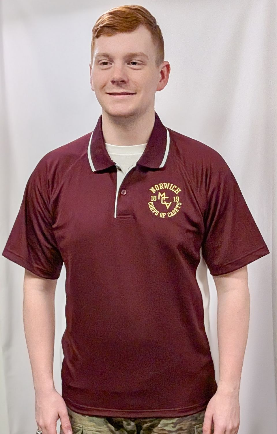 Charles River Men's Maroon/White Polo