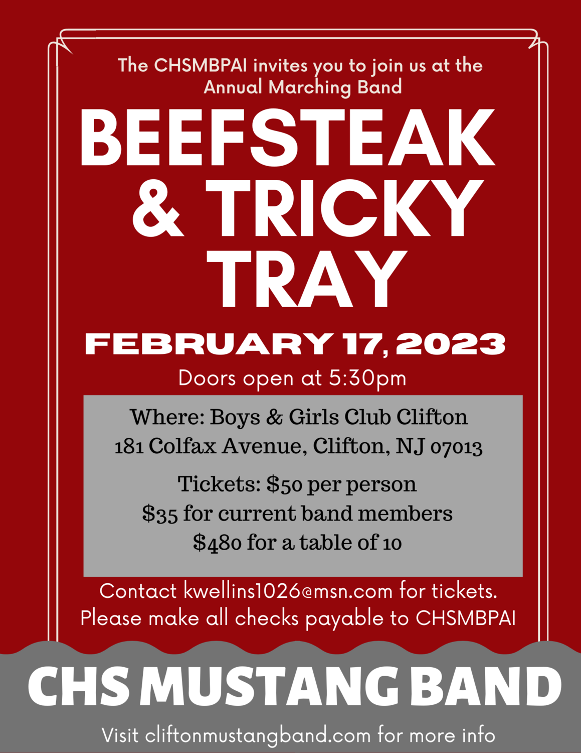 Beefsteak/Tricky Tray - Table of 10