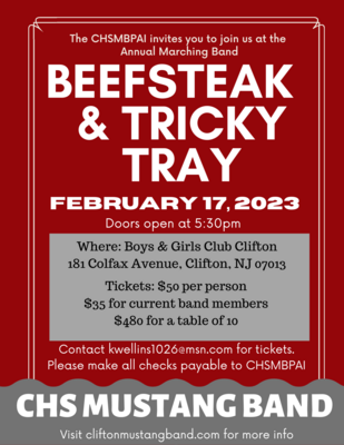 Beefsteak/Tricky Tray - CURRENT BAND MEMBER ONLY TICKET