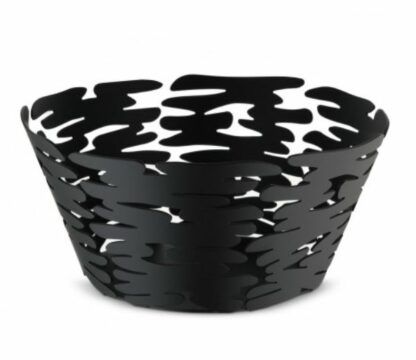 Alessi, cestino in acciaio verniciato nero cm 21, articolo BM10/21 B Barcket