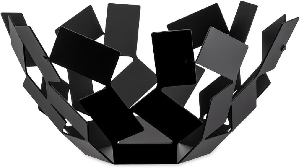 Alessi, fruttiera la stanza dello scirocco in acciaio colorato con resina epissodica, nero. Articolo MT02 B