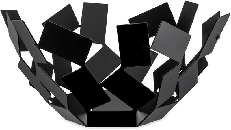 Alessi, fruttiera la stanza dello scirocco in acciaio colorato con resina epissodica, nero. Articolo MT02 B