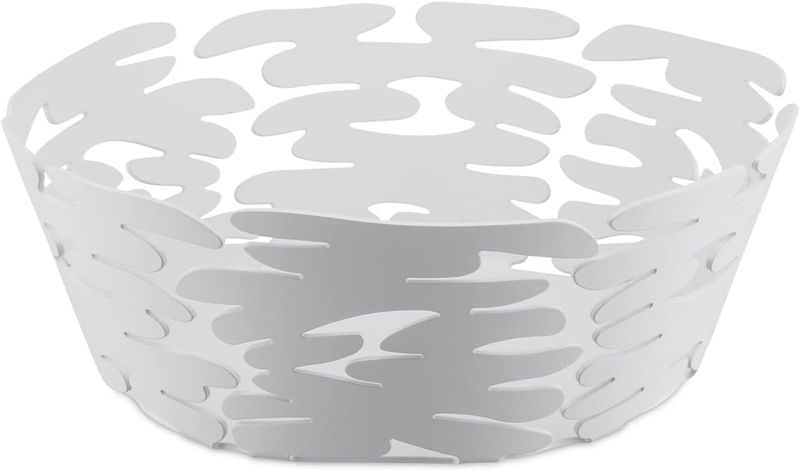 Alessi, cestino rotondo in acciaio verniciato, bianco cm 21 articolo BM10/21 W Barcket