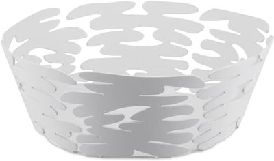 Alessi, cestino rotondo in acciaio verniciato, bianco cm 21 articolo BM10/21 W Barcket