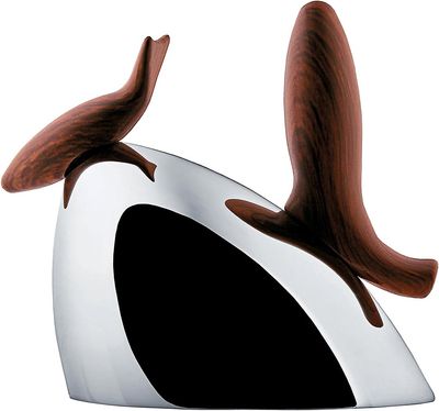 Alessi, bollitore in  miniatura Pito in acciaio 18/10 e pomolo in legno