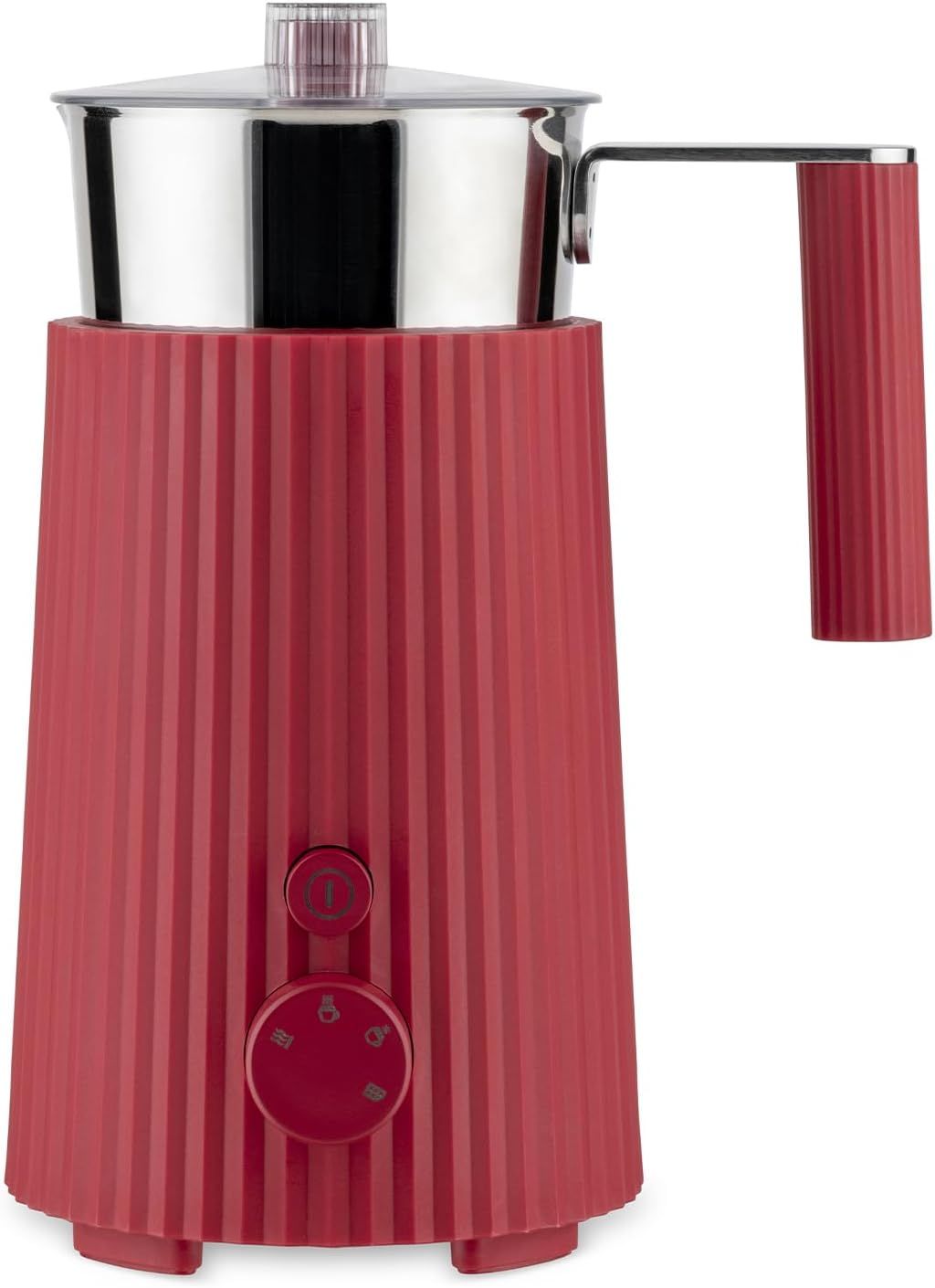 Alessi, cappuccinatore multifunzione ad induzione in resina termoplastica. Bricco in acciaio inossidabile 18/10. Spina Europea. 600 W, articolo MDL13 R  Plissé