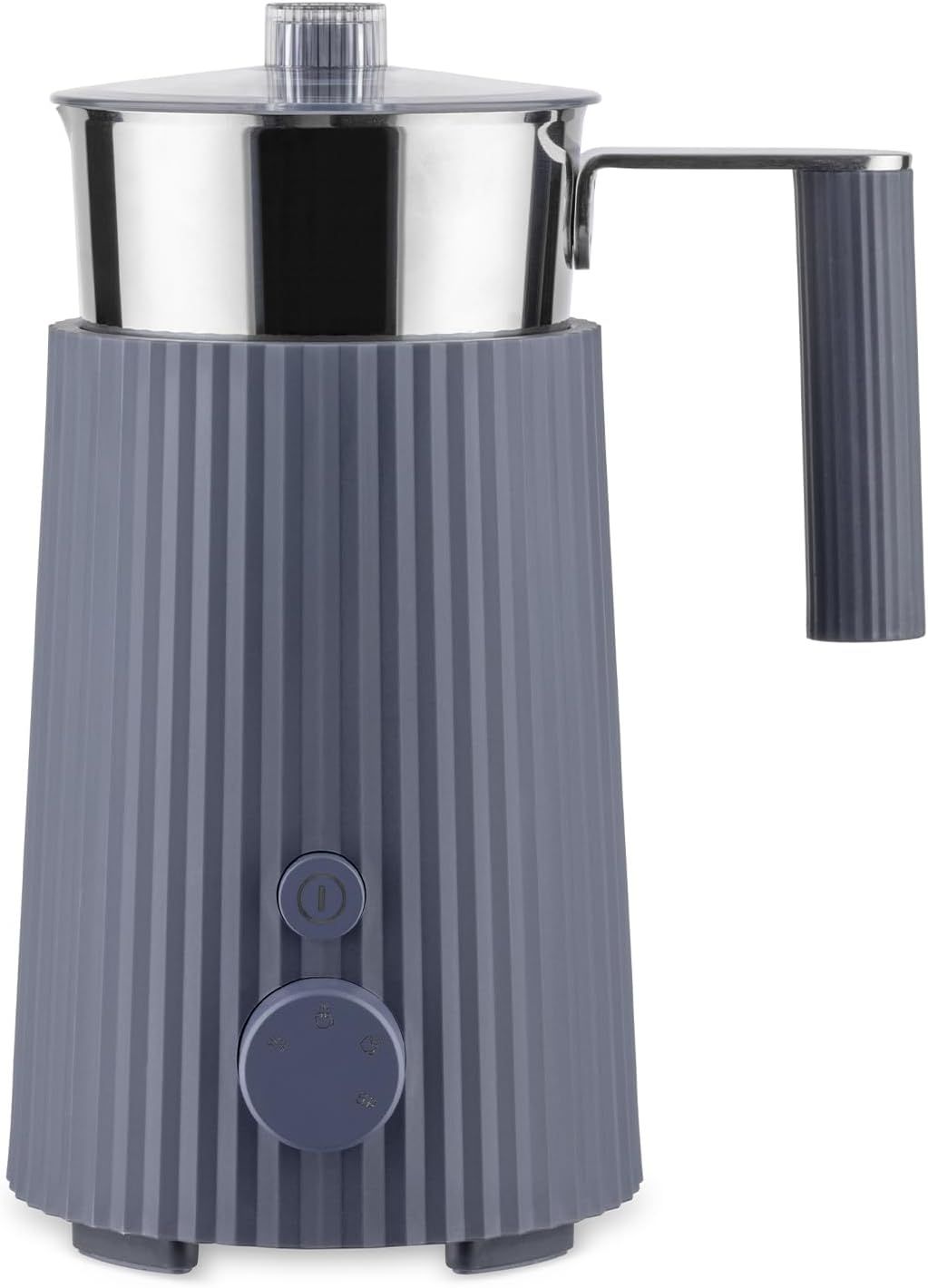 Alessi, cappuccinatore multifunzione ad induzione in resina termoplastica. Bricco in acciaio inossidabile 18/10. Spina Europea. 600 W,  MDL G Plissé