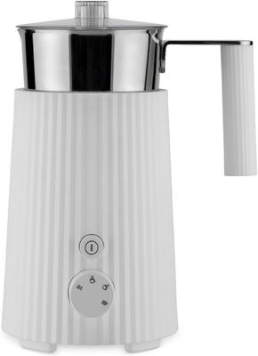 Alessi, cappuccinatore  multifunzione ad induzione in resina termoplastica. Bricco in acciaio inossidabile 18/10. Spina Europea. 600 W, MDL13 W  Plissé