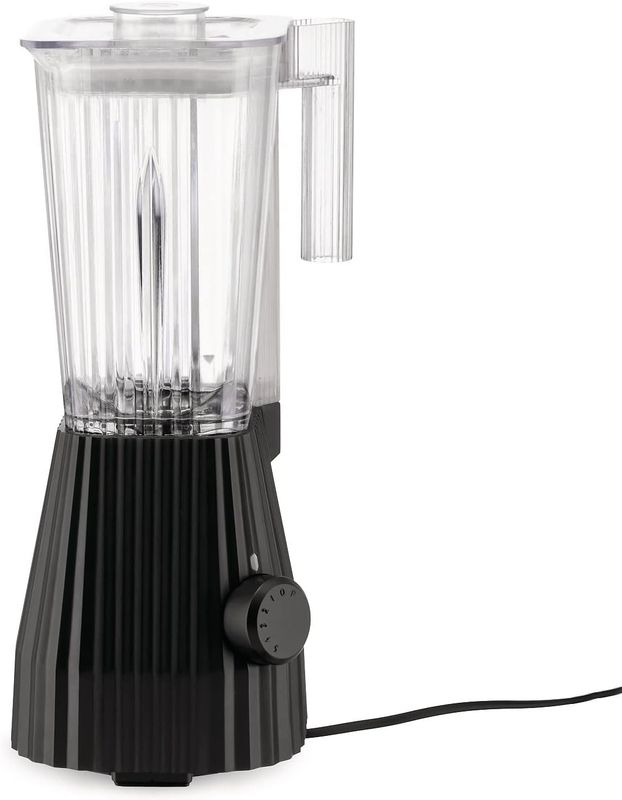 Alessi, Plissé frullatore in resina termoplastica, nero. Caraffa graduata in resina termoplastica. Spina Europea. 700W, articolo MDL09 B