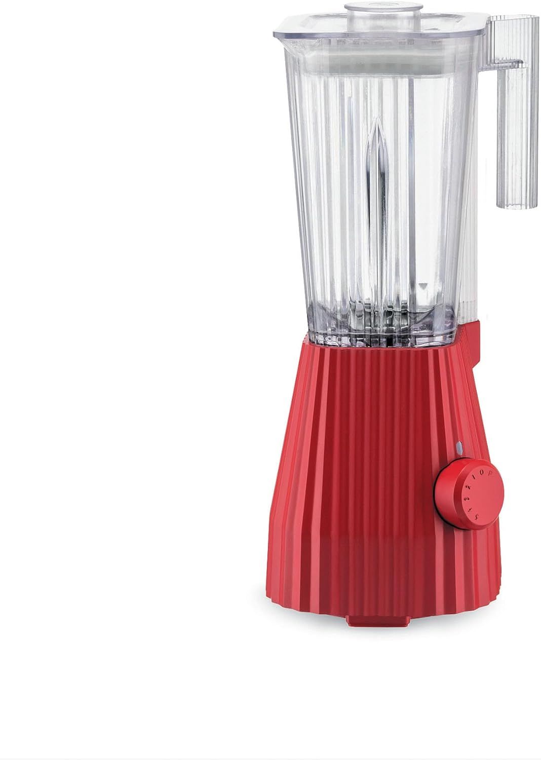 Alessi, frullatore in resina termoplastica, rosso. Caraffa graduata in resina termoplastica. Spina Europea. 700W, articolo MDL09 R Plissé
