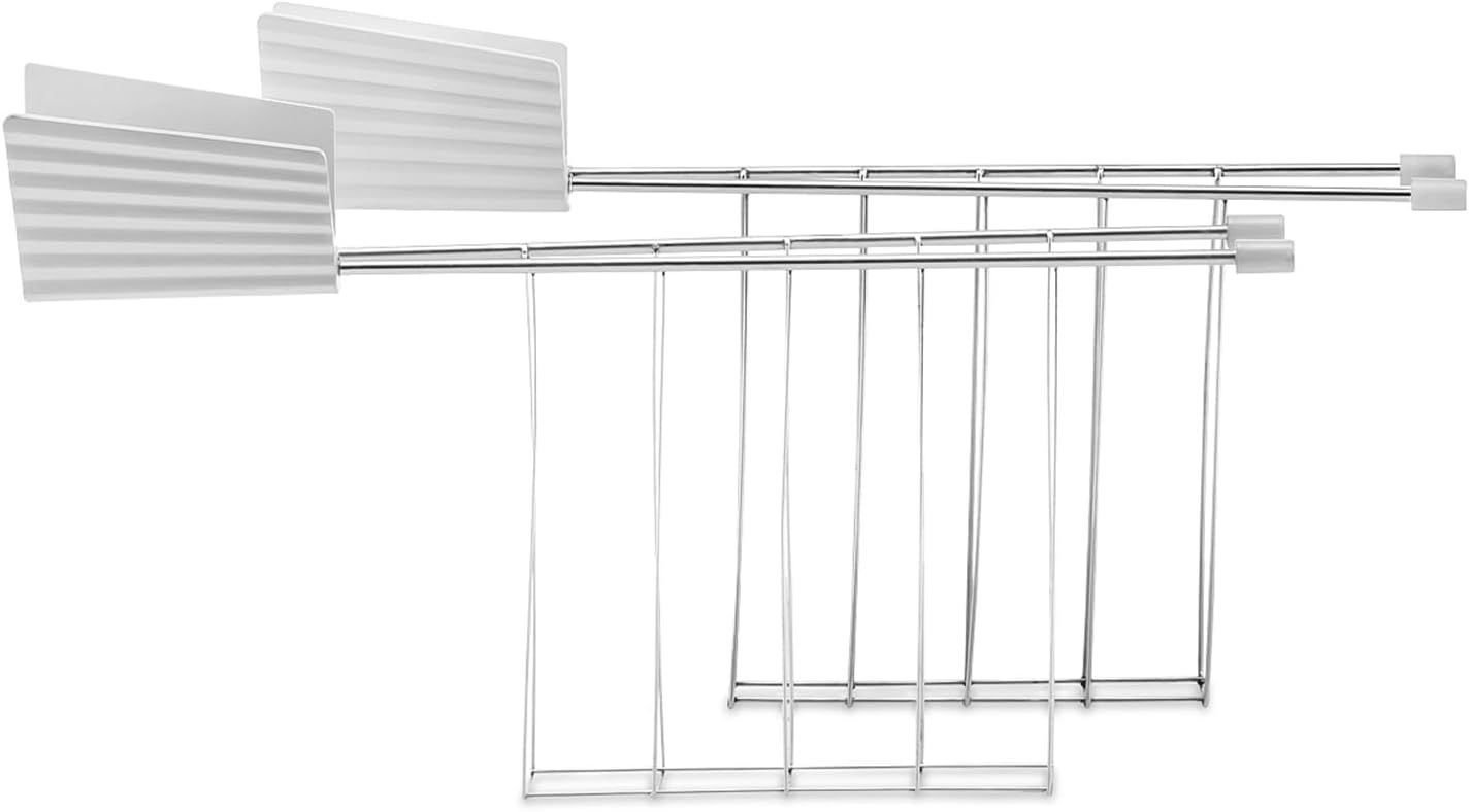 Alessi, set di due pinze per tostapane in acciaio e resina termoplastica, bianco, articolo MDL08RA W  Plissé