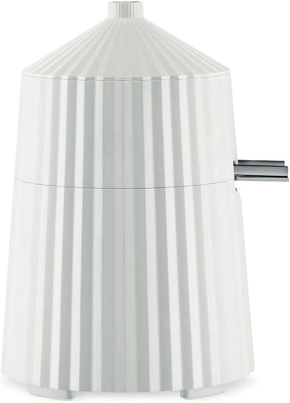 Alessi, spremiagrumi elettrico in resina termoplastica, bianco. Spina europea. 80 W, articolo MDL07 W Plissé