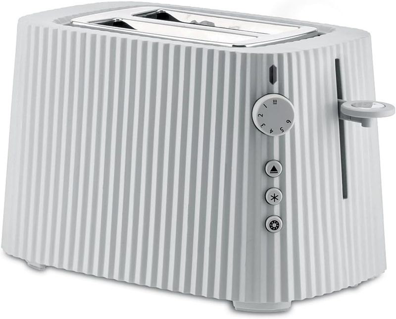 Alessi, Tostapane in resina termoplastica, bianco. Spina europea. 850W, articolo MDL08 W Plissé