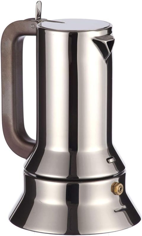 Alessi, caffettiera espresso 1 tazza in acciaio inossidabile 18/10. Fondo magnetico adatto anche per la cottura a induzione. Articolo 9090/1